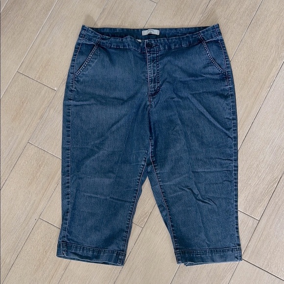 Lee Denim - Riders by Lee Blue Capri Cropped Stretch Jeans Relaxed Fit